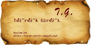 Török Girót névjegykártya